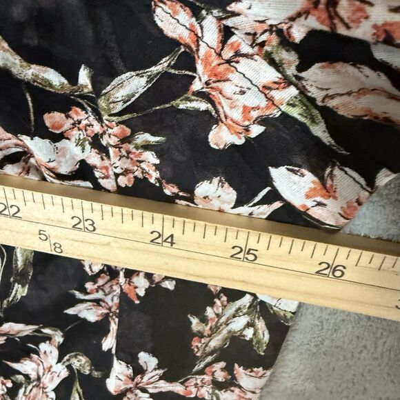 Lauren Ralph Lauren Top Plus 2X Semi Sheer  Sleeves Dark Floral Collared Bloom - Picture 6 of 10